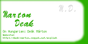 marton deak business card