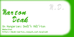 marton deak business card
